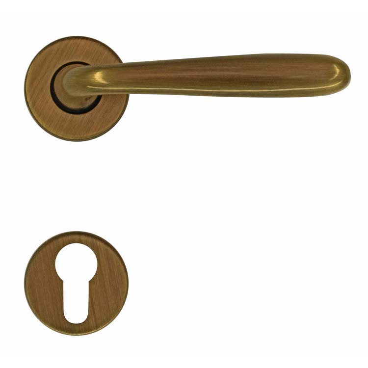 Poignée de porte aquino bronze rosace cylindre