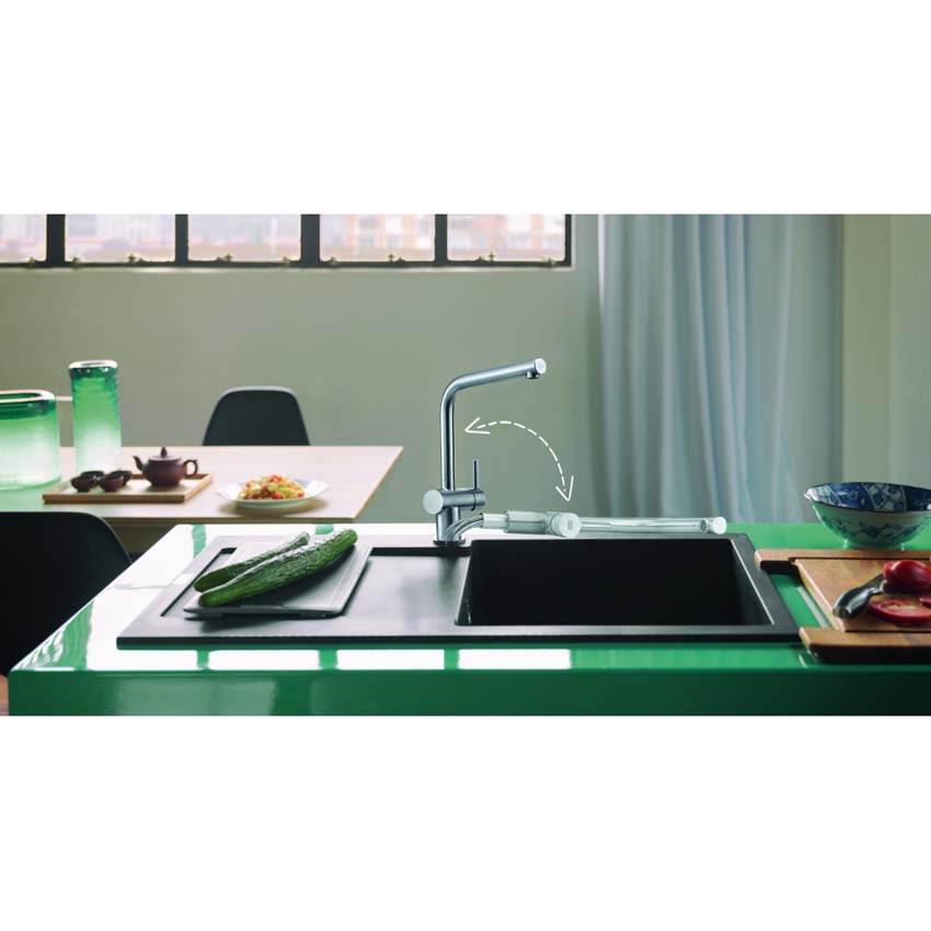 Robinet de cuisine/robinet de fenêtre Franke Atlas Neo inox avec bec extractible