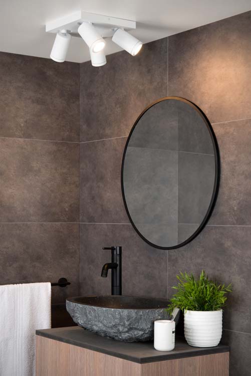 Plafondlamp - wit - 4xGU10 - 5W - IP44