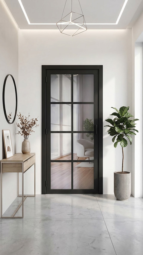 Bloc-porte 83cm steel look feeling 8R verre clair 201.5cm