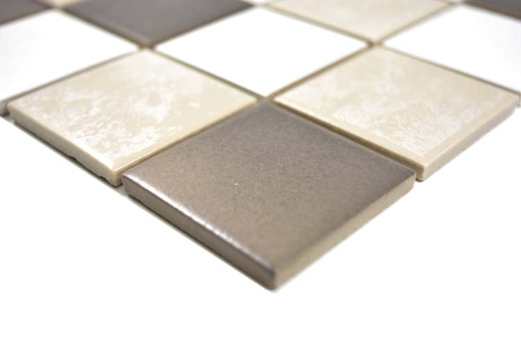 Mosaïque antidérapante beige/brune 30,6 x 30,6 cm