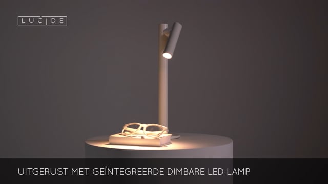 Lucide ANTRIM - Oplaadbare Tafellamp - Accu/Batterij - LED Dimb. - 1x2,2W 2700K - IP54 - Met draadloos oplaadstation - Wit Lucide ANTRIM - Oplaadbare Tafellamp - Accu/Batterij - LED Dimb. - 1x2,2W 2700K - IP54 - Met draadloos oplaadstation - Wit