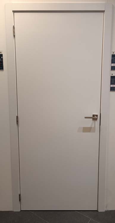 Porte intérieure complète Uran blanc 211,5x73cm aggloméré tubulaire réversible + châssis 16,5cm