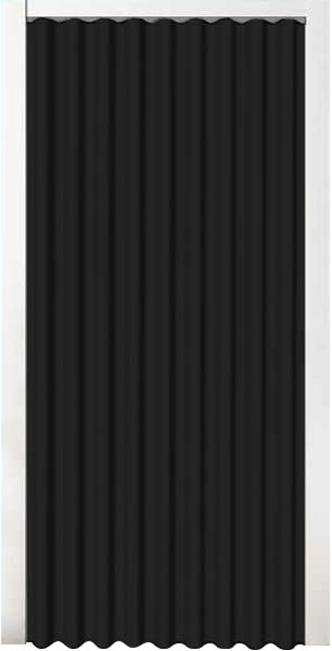 Vouwdeur zwart kunstleder op maat