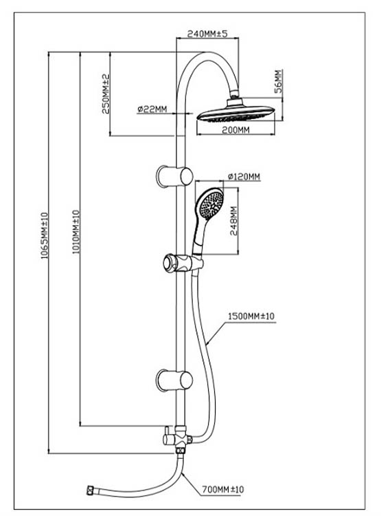 Doucheset Teddy chroom/wit