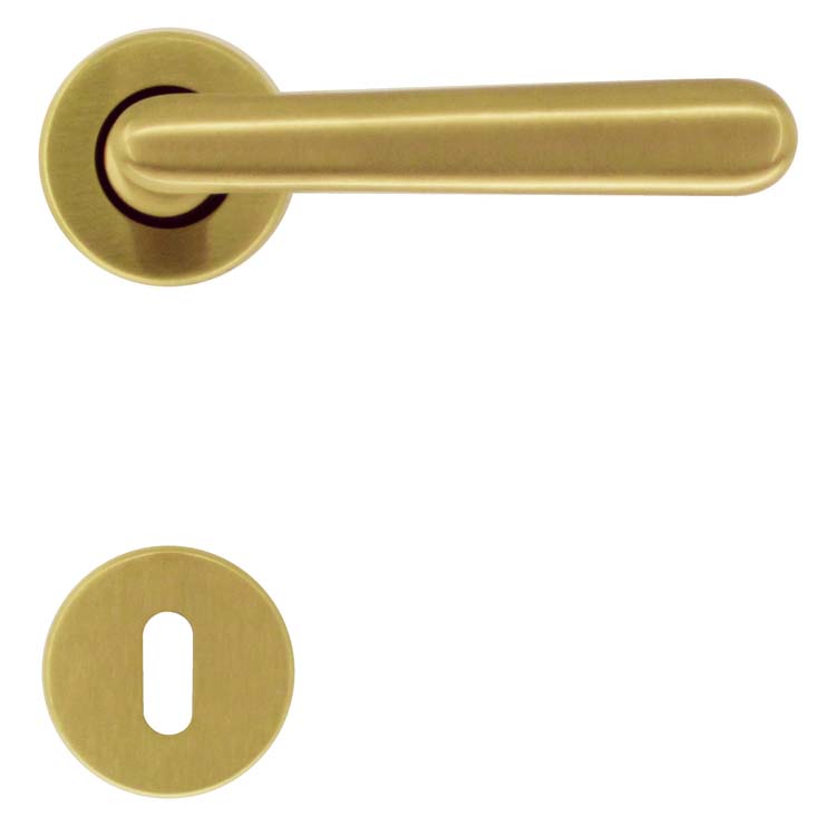 Poignée de porte pro cremona cuivre mat rosace barbe