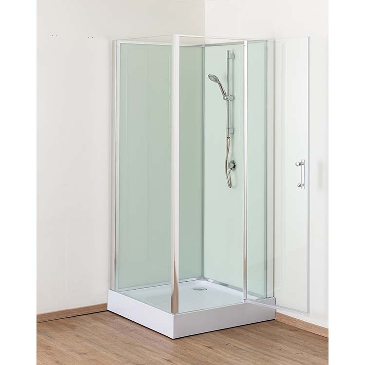 Douchecabine Anik rechts chroom/wit draaideur 90x90x205cm