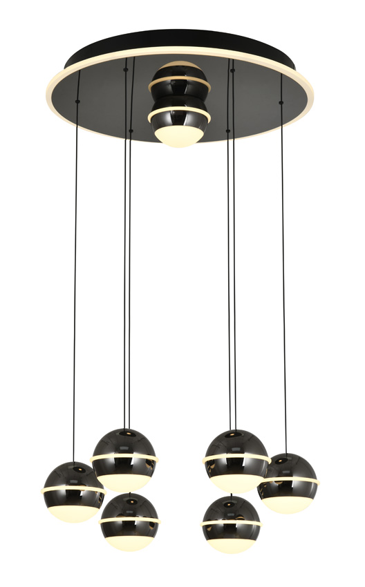 Suspension - noir/chrome - Ø46cm - dimmable - LED - 1x64W - 3000K
