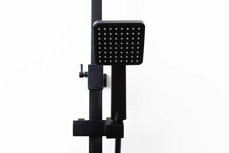 Doucheset Skylar thermostatisch mat zwart