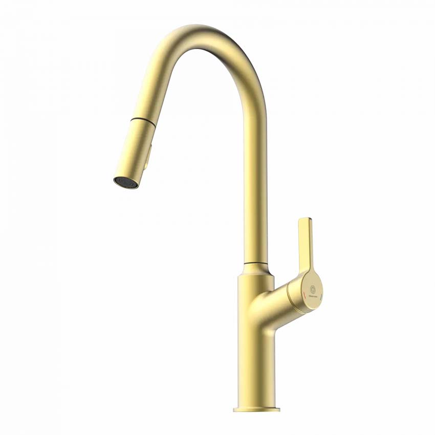 Robinet de cuisine Wasserwerk WK 12 or mat avec bec extractible