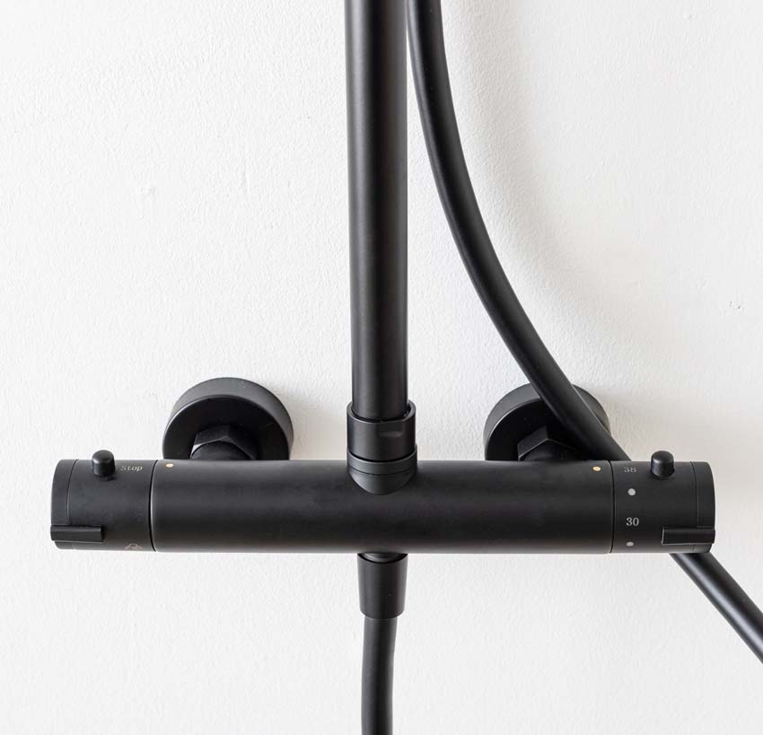 Doucheset Stallion thermostatisch zwart