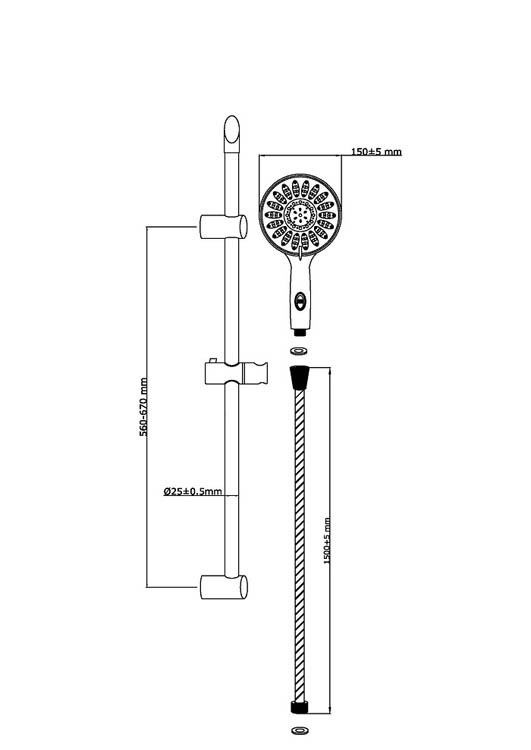 Set de douche Falco chrome