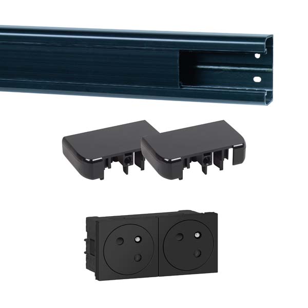 Goulotte DLP à clippage direct 50x80 mm noir