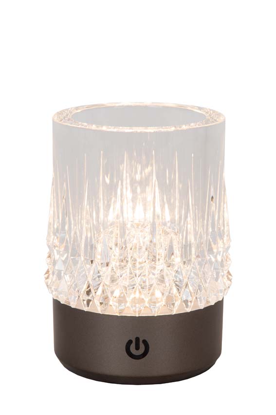 Lucide LILY - Lampe de table Rechargeable - Batterie/Piles - Ø 8 cm - LED Dim to warm - 1x3W 2700K/3000K - Canon Fusil - Ensemble de 3