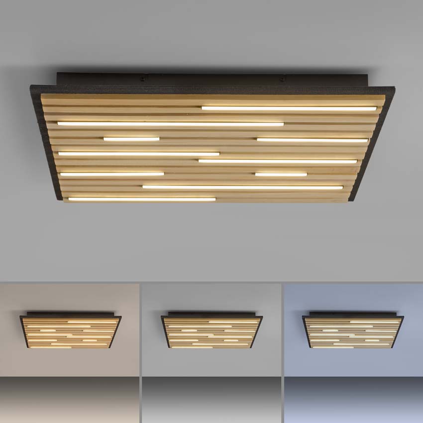 Plafonnière Line-up natural wood - dimbaar - 37W - 2700-5000K - IP20