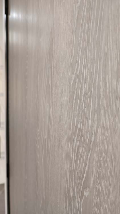 Porte intérieure complète Uran Grey Oak 201,5x68cm tubulaire réversible + châssis noir 16,5cm