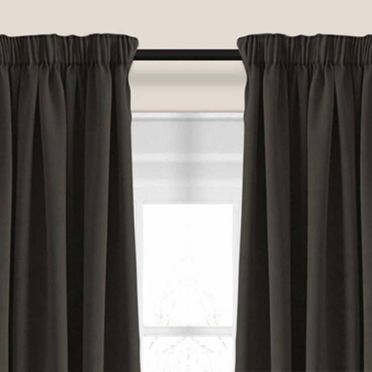 Rideau occultant uni gris foncé - crochets - 1500x2500mm