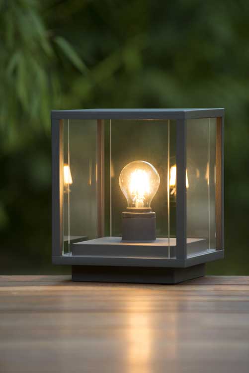 Lucide CLAIRE - Borne extérieur Extérieur - E27 - IP54 - Anthracite Lucide CLAIRE - Borne extérieur Extérieur - E27 - IP54 - Anthracite