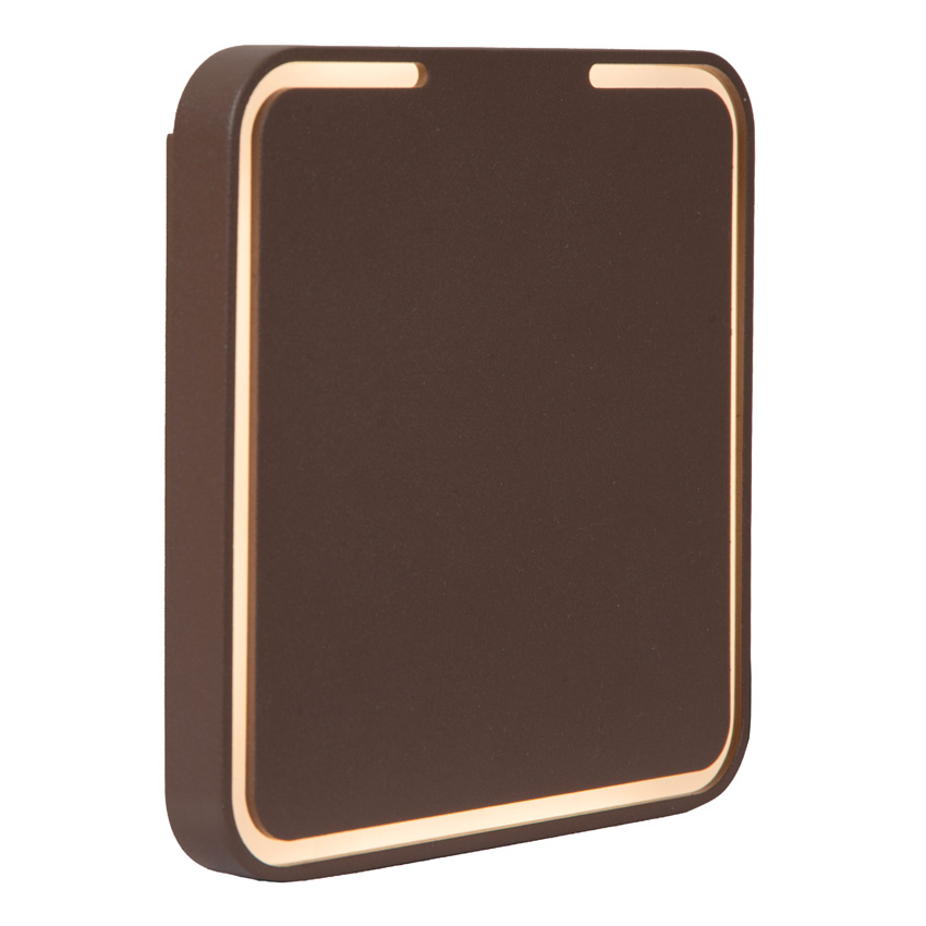 Lucide Essential Finister - Wandlamp binnen/buiten - Ø13cm - LED - 1x6W - 2700K - IP54 - Roestbruin
