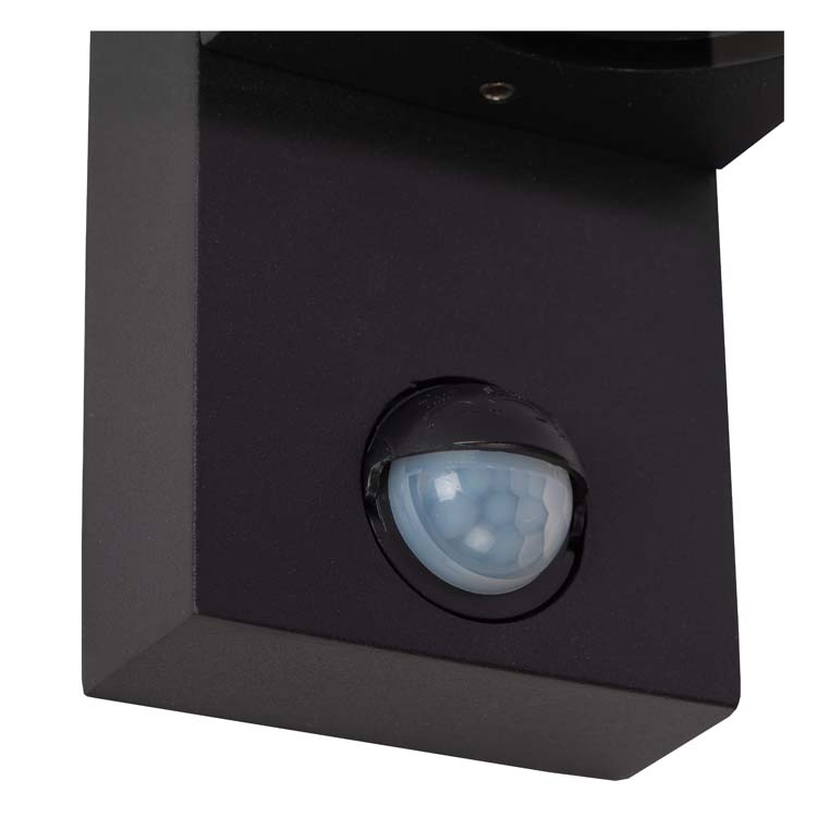 Lucide ZARO IR - Spot mural Intérieur/Extérieur - 1xGU10 - IP65 - Détecteur De Mouvement - Noir