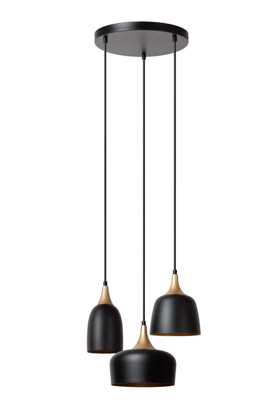 Lucide CHAYANNE - Hanglamp - 3xE14 - Zwart