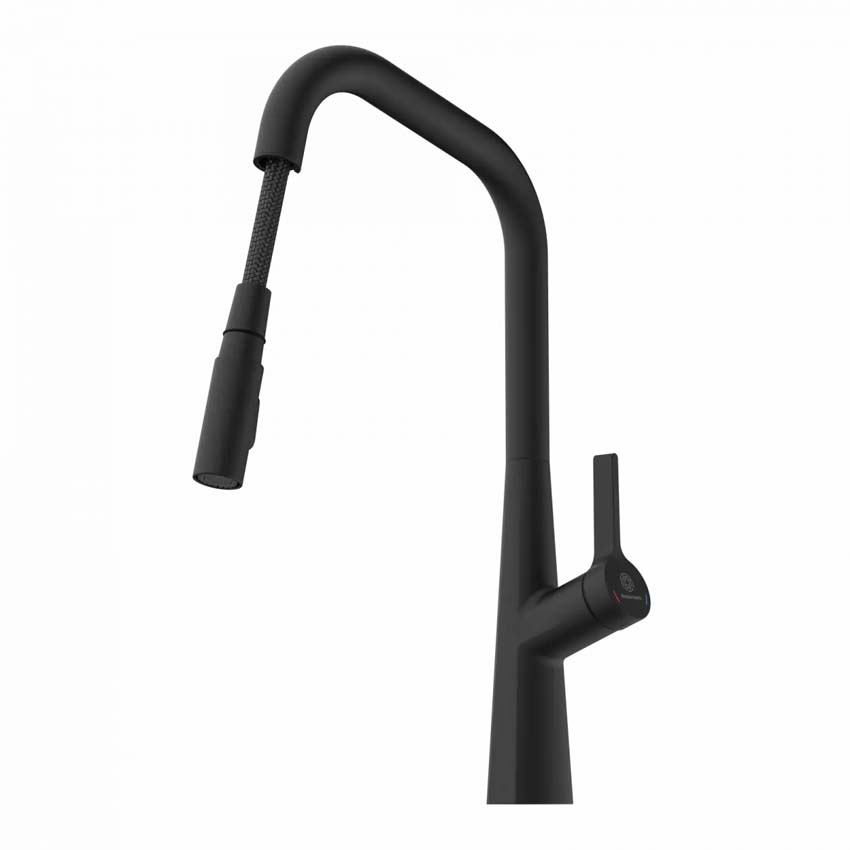 Robinet de cuisine Wasserwerk WK 9 Edge noir mat avec bec extractible