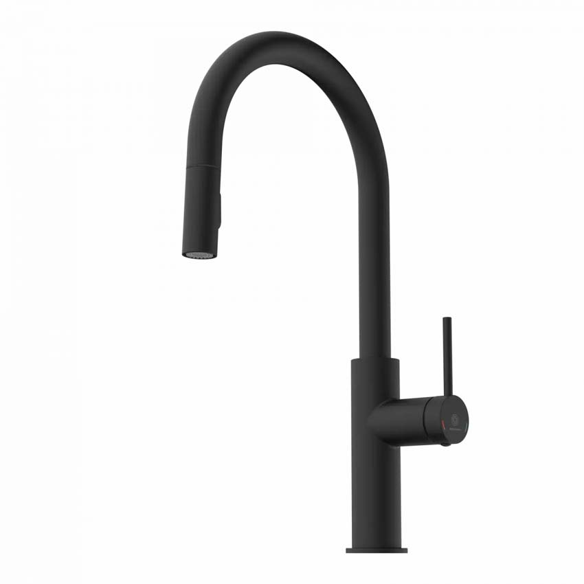 Robinet de cuisine Wasserwerk WK 13 Sphere noir mat avec bec extractible