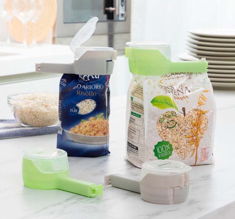 Sluitclips met dispenser voor plastiek zakken 4stuks