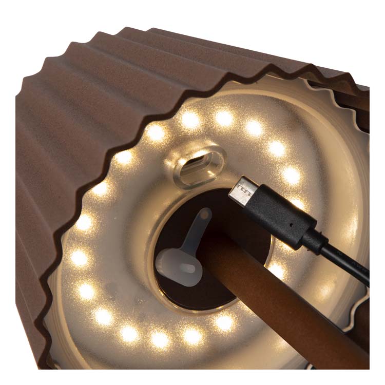 JUSTINE - Tafellamp Buiten - LED Dimb. - 1x2W 2700K - IP54 - 3 StepDim - Roest bruin