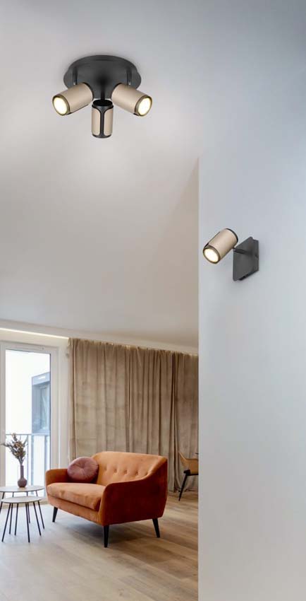 Spot en saillie - Brun café - Ø30cm - Dimmable - GU10 - 3x10W