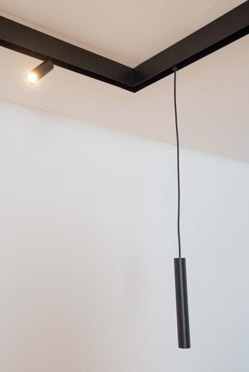 Rail lumineux Béa design noir 2,9m/1,2m 6xspots/3lustres 4,5W