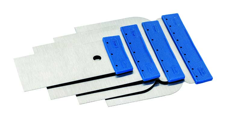 Set 4 plamuurlatten staal 50/80/100/120mm