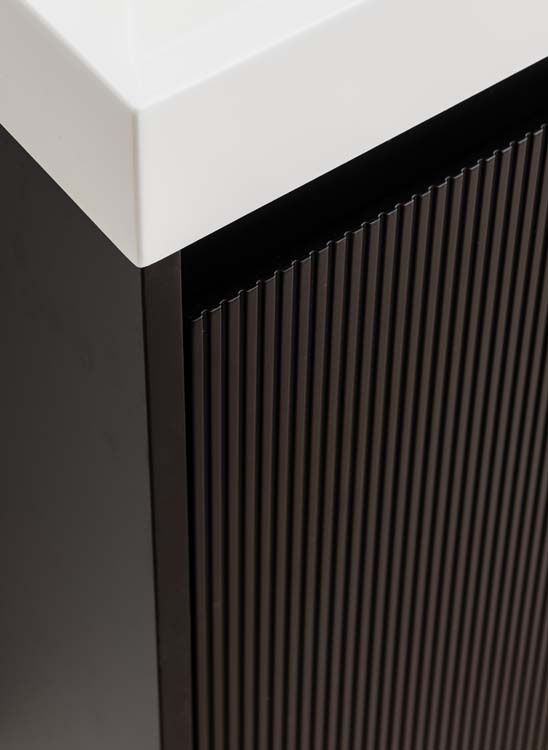 Meuble de toilette Windsor2 noir lavabo blanc mat 60x40x22cm