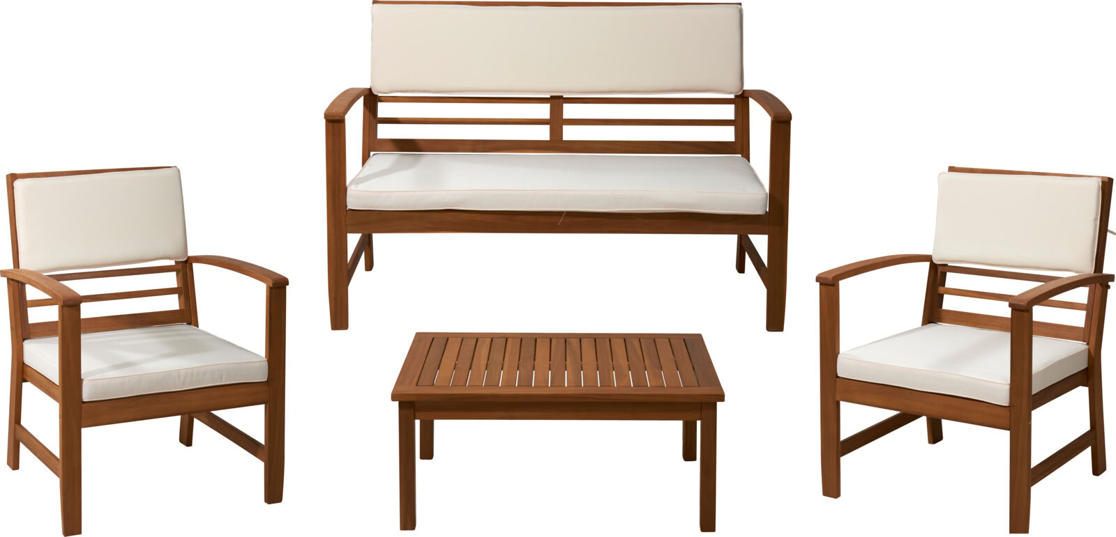 Set de jardin Pataja bois d'aciaire 4 pièces