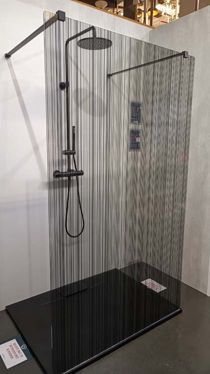 Paroi de douche Alec verre transparant avec lignes noir 117x200cm