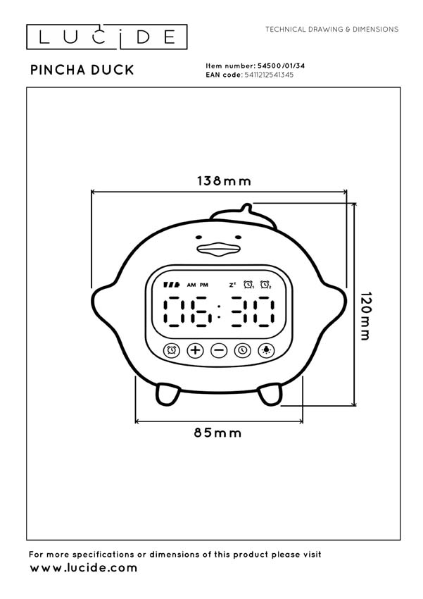 Lucide Essential Pincha Capybara - Lampe de table rechargeable pour enfants - Batterie - LED 3 niveaux dimmable - 1x0,5W 2100K - Beige