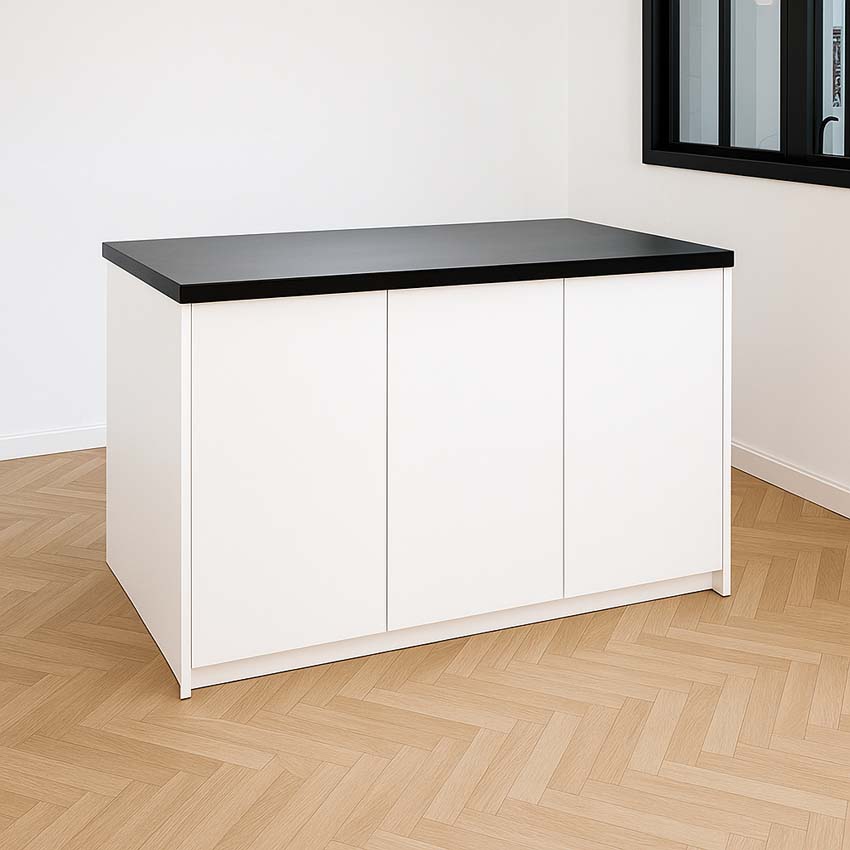 Keukeneiland Plenti wit/zwart 154,5 cm