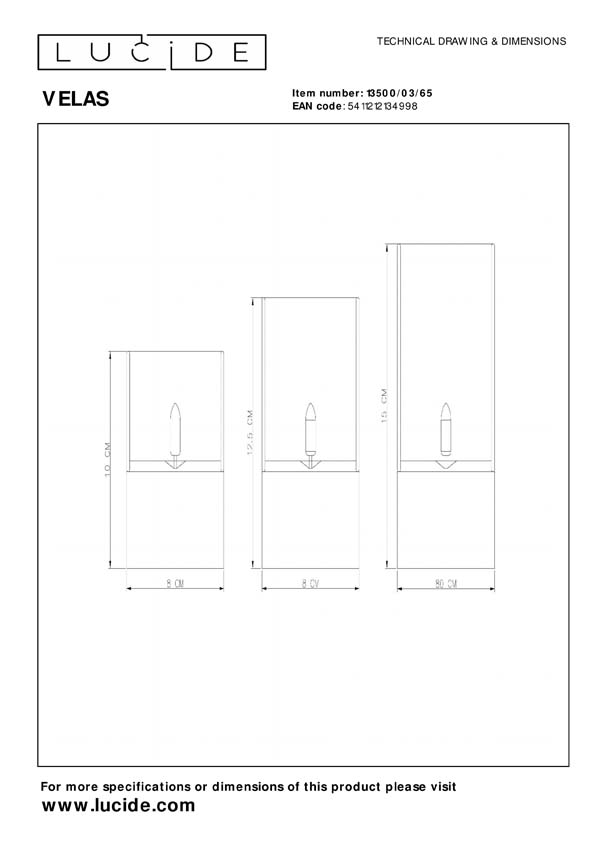 Lucide VELAS - Lampe de table - Piles - Ø 8 cm - LED - 3x0,2W 2700K - Fumé - Ensemble de 3