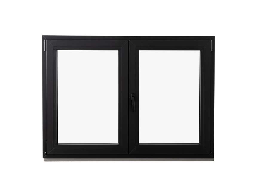 2-VAN oscillo-battant pvc Deceuninck Elegant noir/noir B1600xH1400 mm