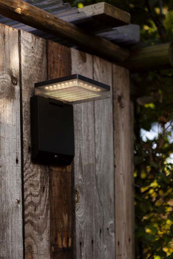 Applique murale extérieur - noir - H15cm - LED - 1x8W - 4000K - IP44 - détecteur de mouvement