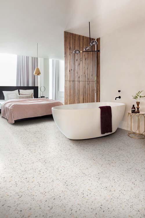 Vinyl vloer Floorify Verona tegel 4mm wit 61x30,5cm