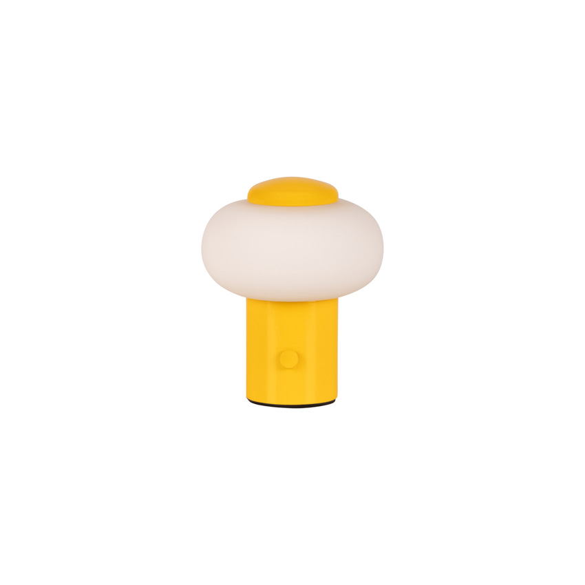 Lampe de table rechargeable pour l'intérieur et l'extérieur - Batterie rechargeable - Ø7,7cm - LED dimmable - 1x1,2W 2600K/3000K - IP44 - Jaune ocre