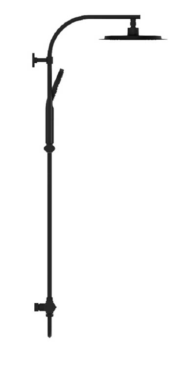 Doucheset Maddox thermostatisch mat zwart