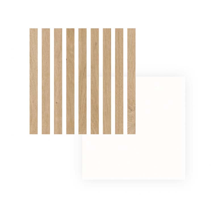 Decoratief wandpaneel Line up 20x300x2770 wit-naturel