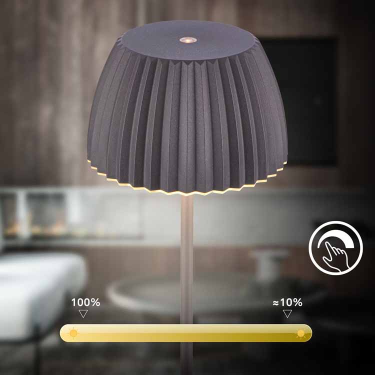 Tafellamp Veluna - zwart - 36.5cm - dimbaar - LED - 2W - 2700K - IP44 - USB