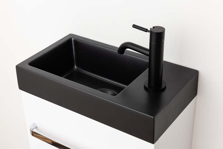 Handenwasser Azura mineraal marmer zwart 7x40x22cm