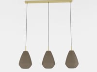 Lampe suspendue Rola 3xE27 L90CM verre taupe/or mat Lampe suspendue Rola 3xE27 L90CM verre taupe/or mat