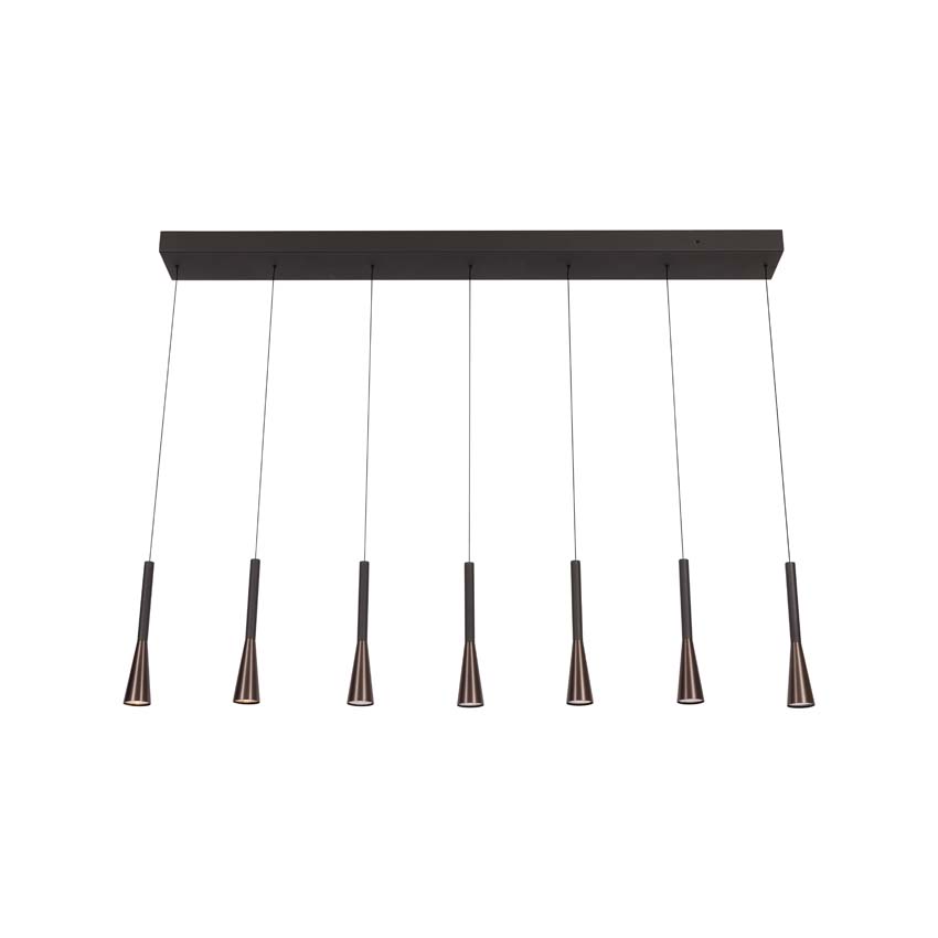 Lucide Premium Joakim - Suspension - LED dimmable - CCT - 7x6,2W 2700K/4000K - Café