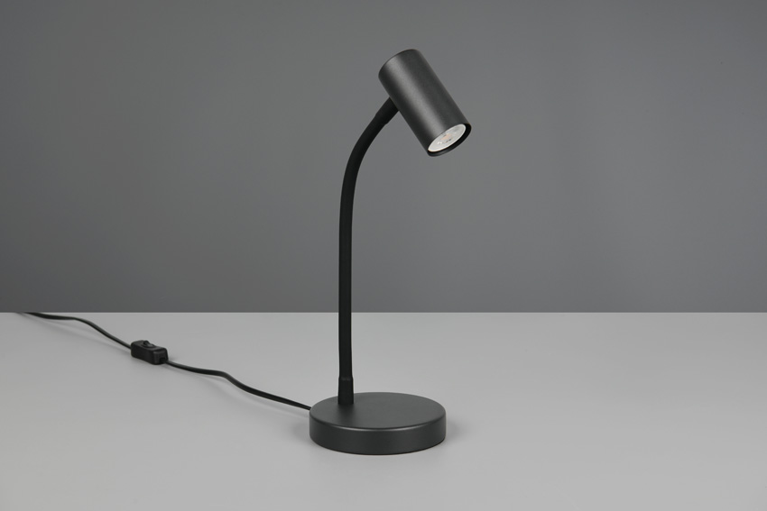 Lampe de table - noir mat - 18x12x28cm - GU10/MR11 - 1x5W