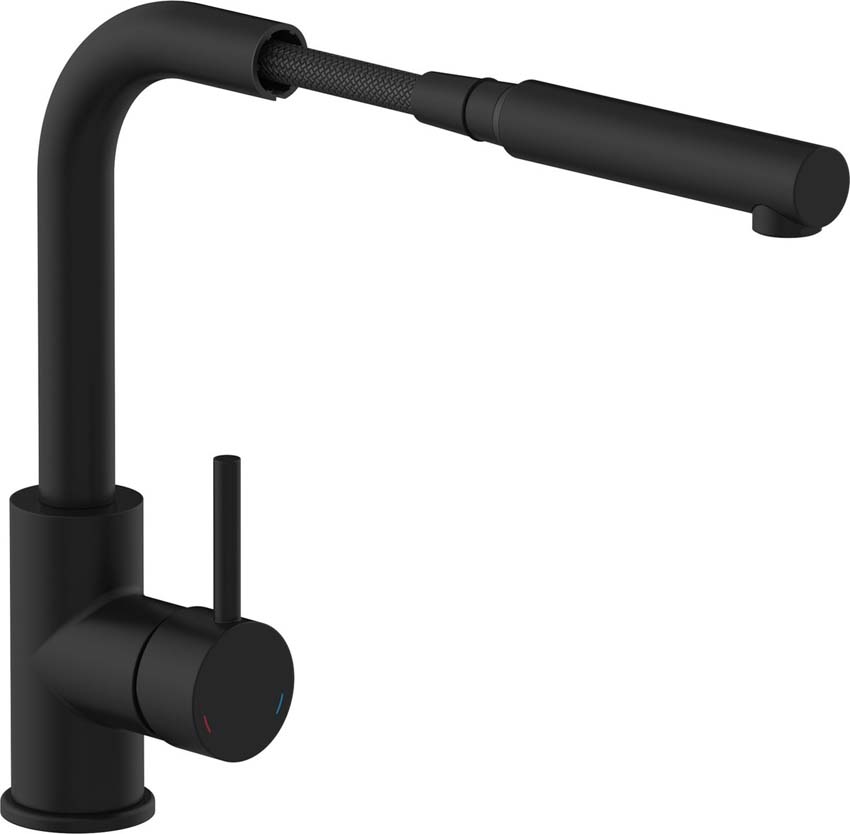 Mitigeur de cuisine Fynn bec extensible + capteur noir mat
